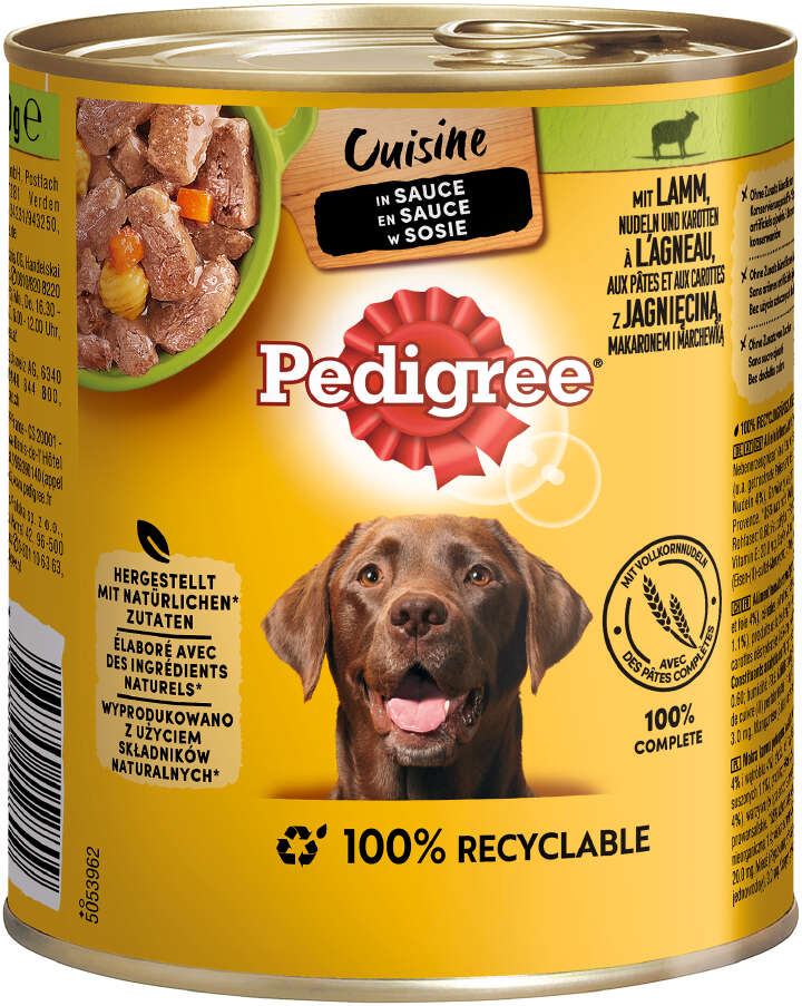 Pedigree Hunde-Nassfutter Cuisine in Sauce mit Lamm, Nudeln und Karotte Pedigree Hunde-Nassfutter Cuisine in Sauce mit Lamm, Nudeln und Karotte